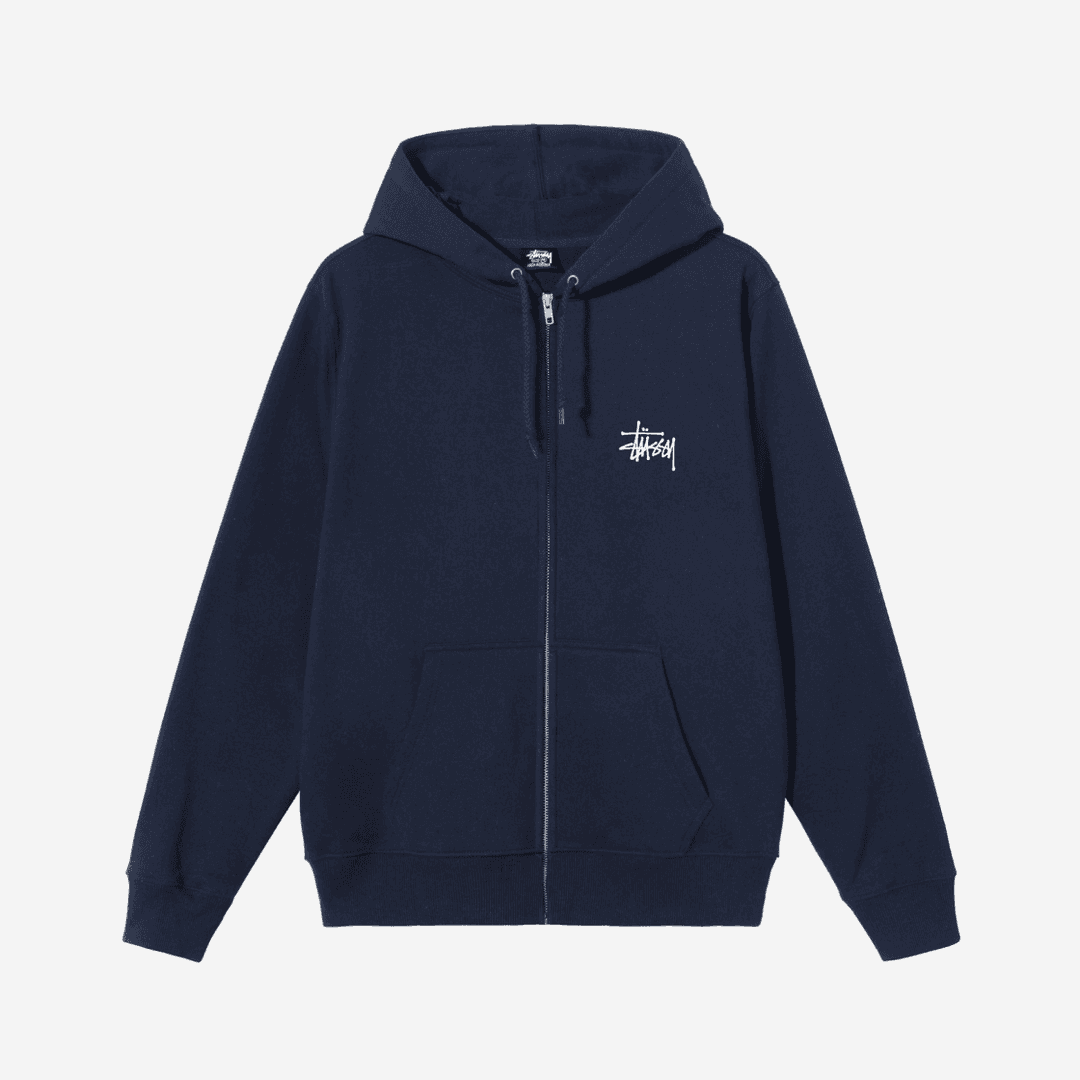 Stussy Basic Stussy Zip Hoodie Navy 2022