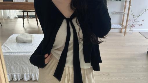 [ITV] Basic tie cardigan [2colors]
