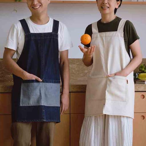 리얼 데님 앞치마 3color 카페 공방 화방 H형앞치마