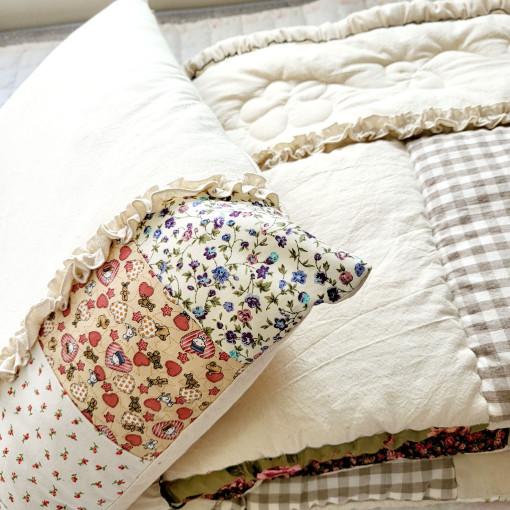 광목 패치 프릴 워싱 봄/가을 차렵이불