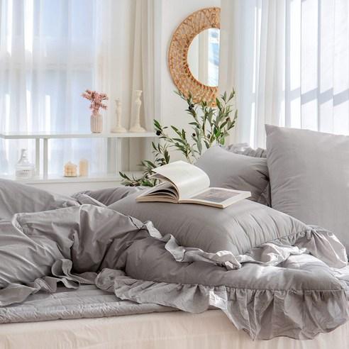 그래이불 국내 제조 고밀도 수피마 코튼 100수 부드러운 프릴 간절기 호텔 이불 단품 - 차렵이불 | 쿠팡