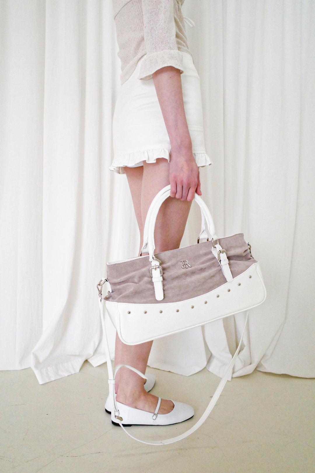 STUD WRINKLE BAG (GRAY)