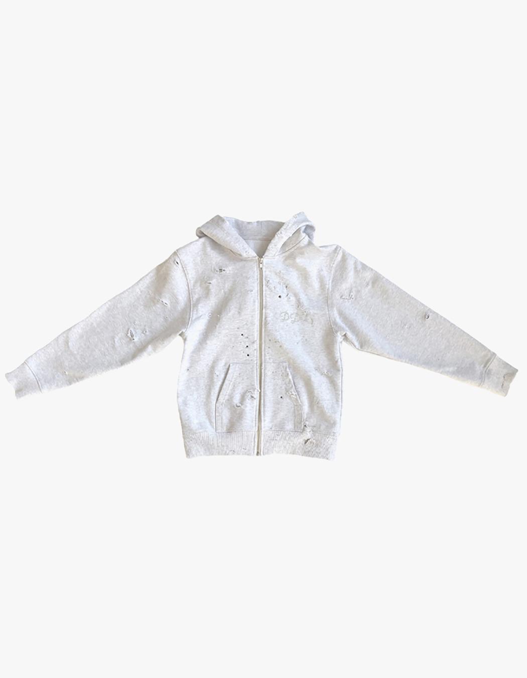 Destroyed Cubic Cutie Hoodie - Melange Grey