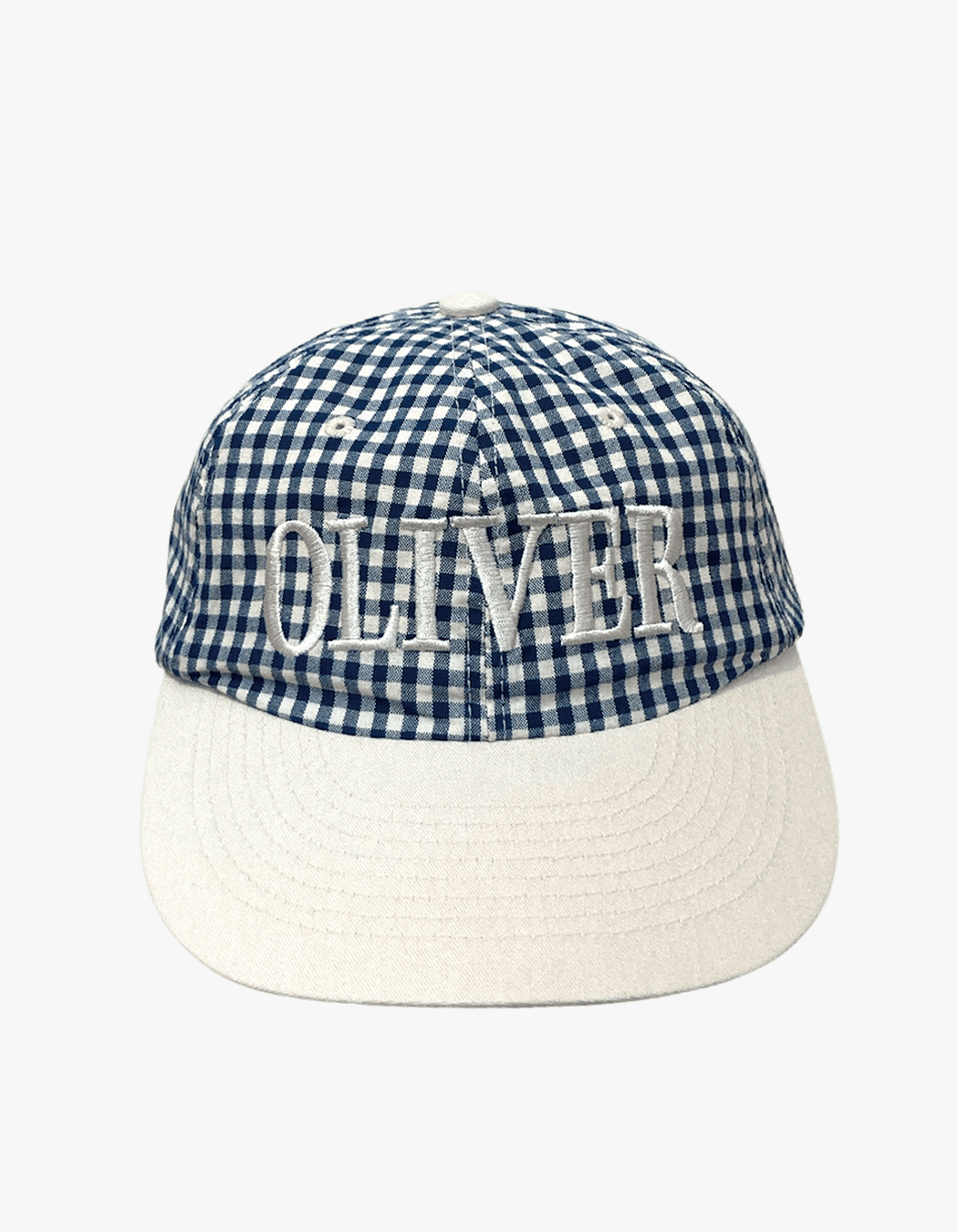 OLIVER Check Pattern Cap - Navy/Beige