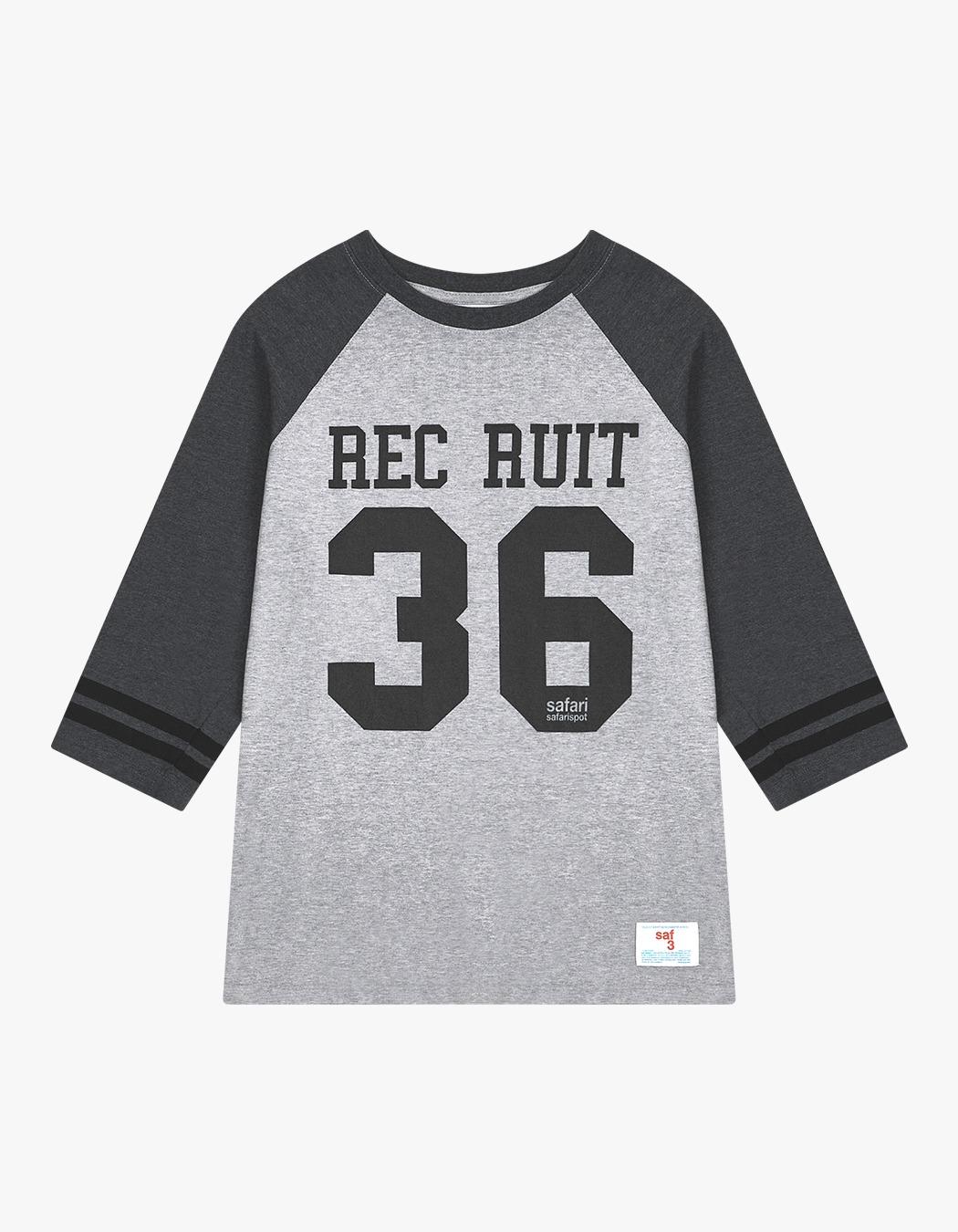 Rec Ruit Athletic Raglan Tee - Gray