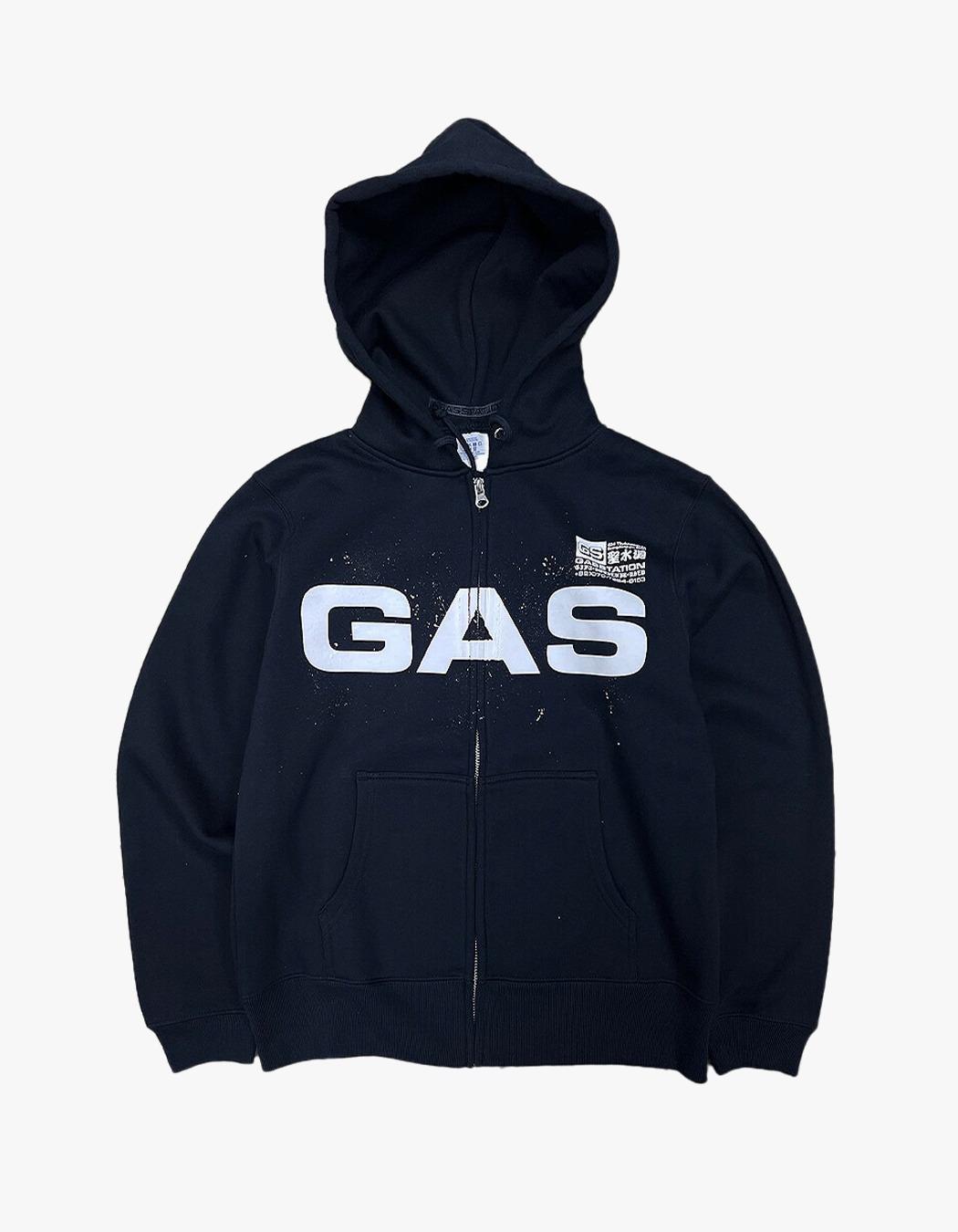 GA$ Logo Zip Up Hoodie - Navy