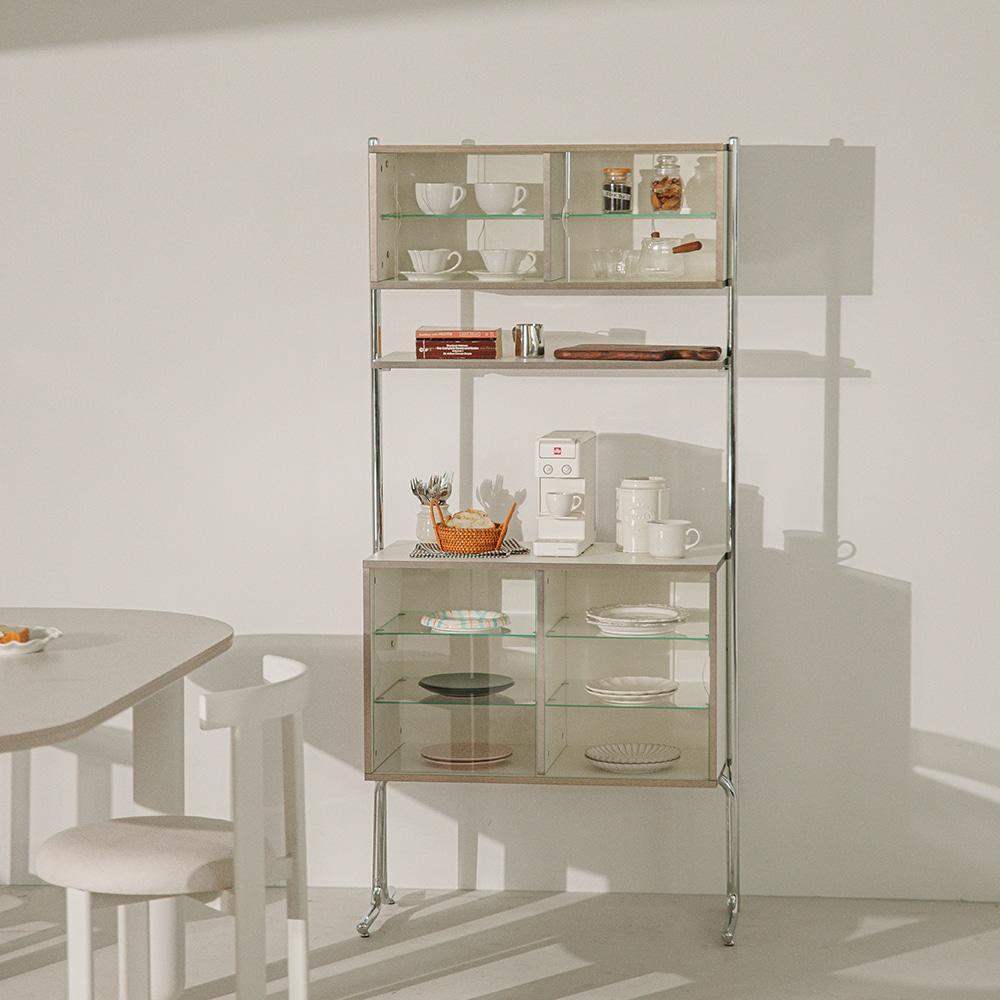 고트 유리 월 캐비닛 (키친형)