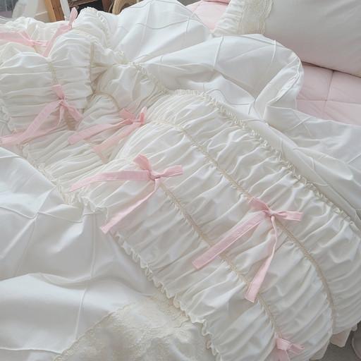 러블리감성 예쁜이불 리본코르셋침구 바닐라핑크