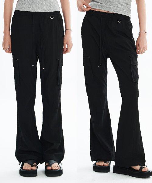 투웨이 지퍼 부츠컷 카고 팬츠 [블랙]