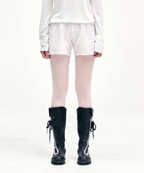 YOUHEE LACE LAYERD SHORTS WHITE
