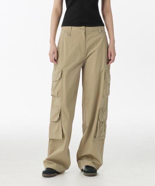 우먼즈 CN 멀티 포켓 와이드 카고 팬츠 [베이지]