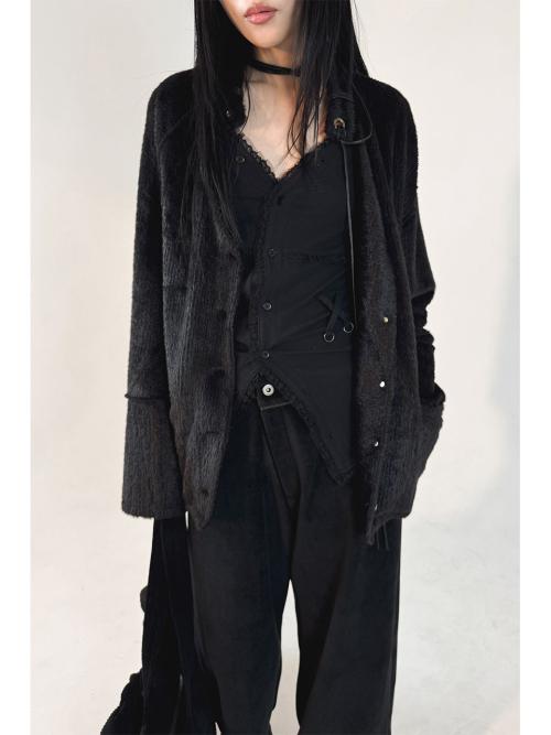FAKE COLLAR CARDIGAN