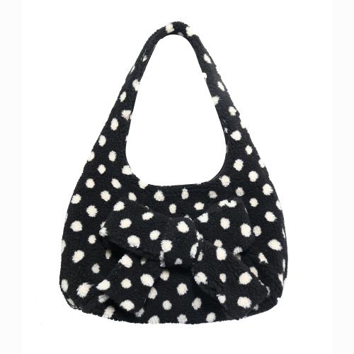 도트 플러피 숄더 백 [블랙]