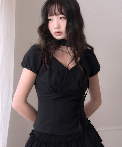 코우키 타이 랩 블라우스 [BLACK]