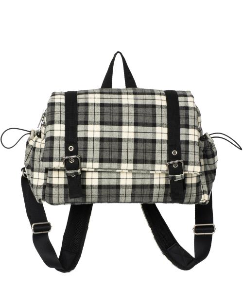 네모 체크 백팩_아이보리