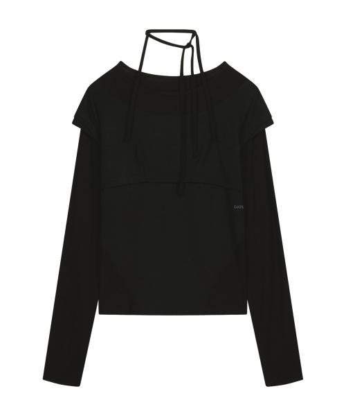 Halter Strap Long Sleeve / Black