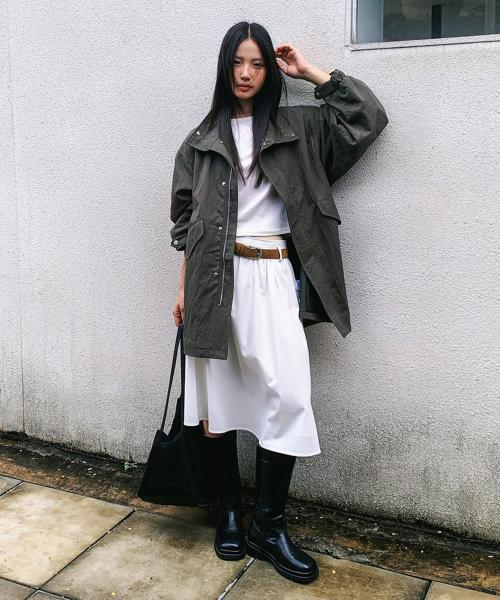 (woman) 스탠 하이넥 하프 야상_Khaki