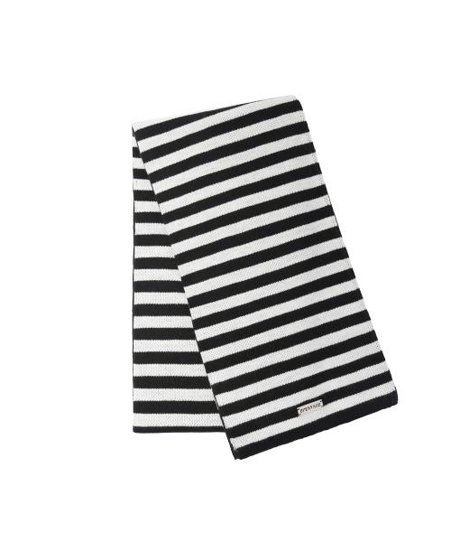 STRIPE POCKET MUFFLER - WHITE
