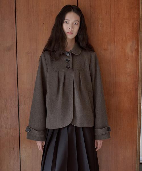 헤링본 숏 코트(브라운)