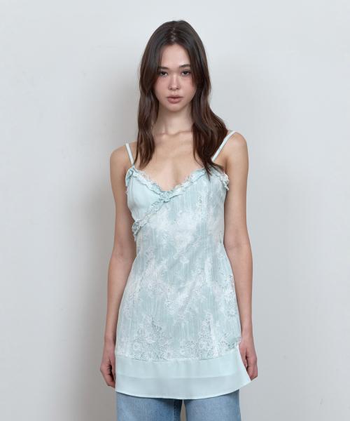 C LACE PANEL DRESS_MINT