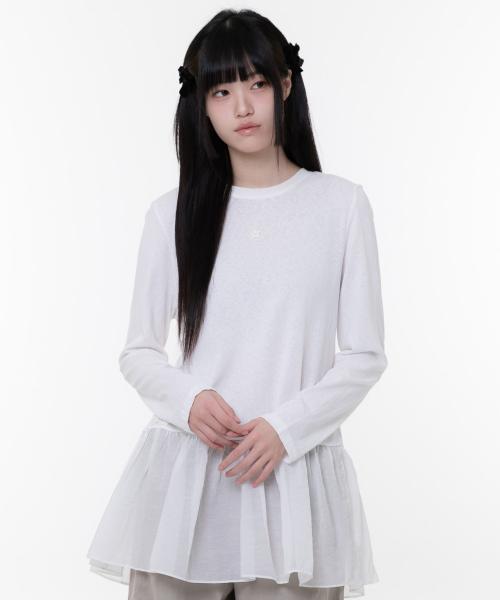 프릴 버튼 디테일 롱슬리브