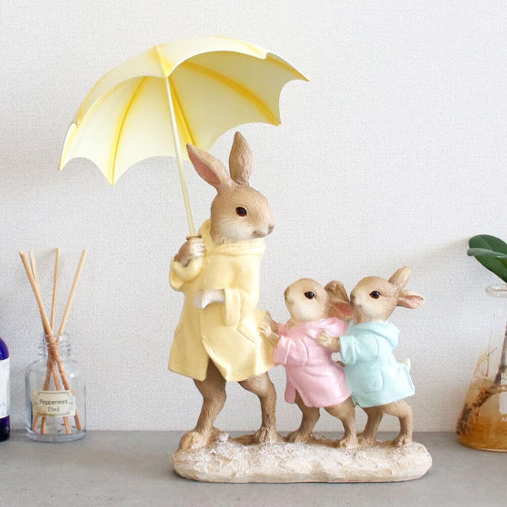 우비 토끼 가족 장식