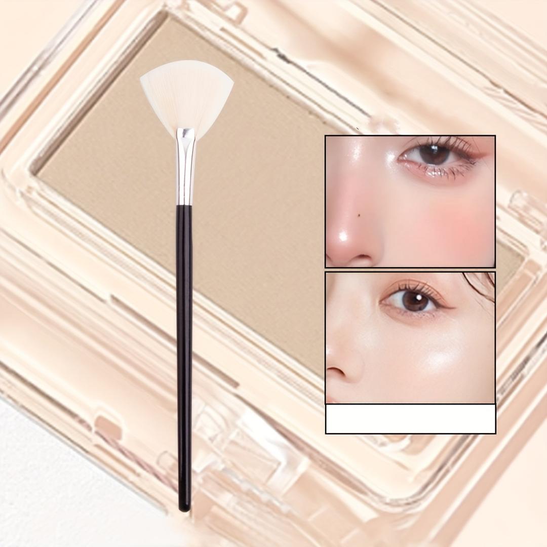 1개 팬 모양 하이라이터 브러쉬 부드러운 솔 메이크업 브러쉬 블렌딩 및 세팅용 다기능 파우더 퍼프 - Temu Republic of Korea