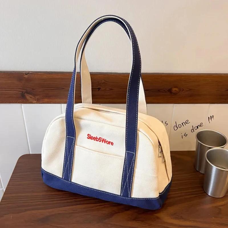 여성을 위한 1pc sleep5  캔버스 토트 백 대용량 캐주얼 숄더 핸드백   문자가 있는 럭셔 - Temu Republic of Korea
