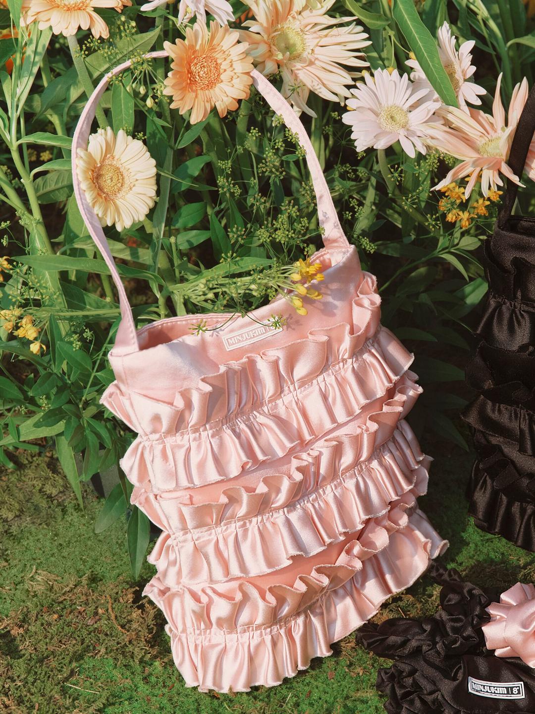 [민주킴] 셔링 미니 토트백 - 라이트 핑크