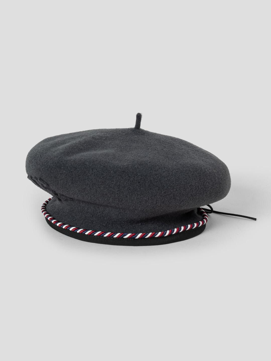 (Women) Script Beret - Charcoal