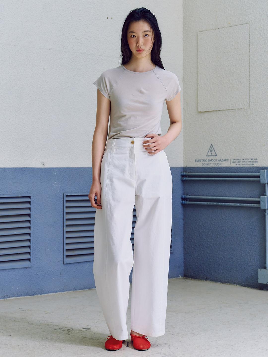 Summer Cotton Round Pants - White