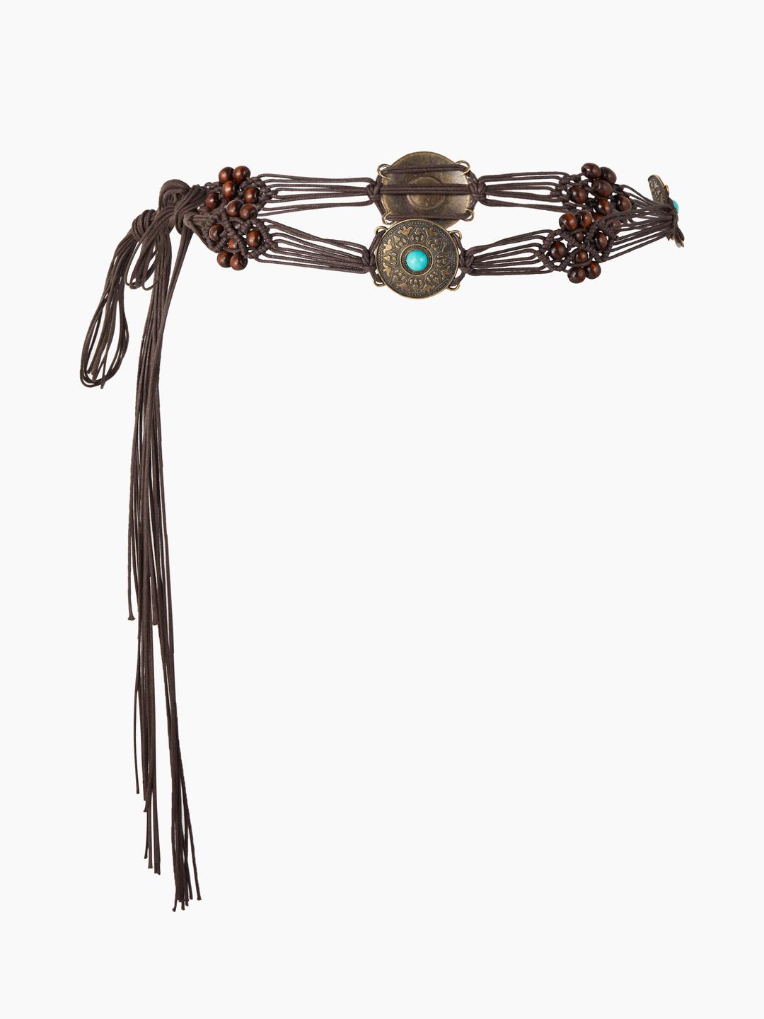 스트랩 오발 데코 허리 체인