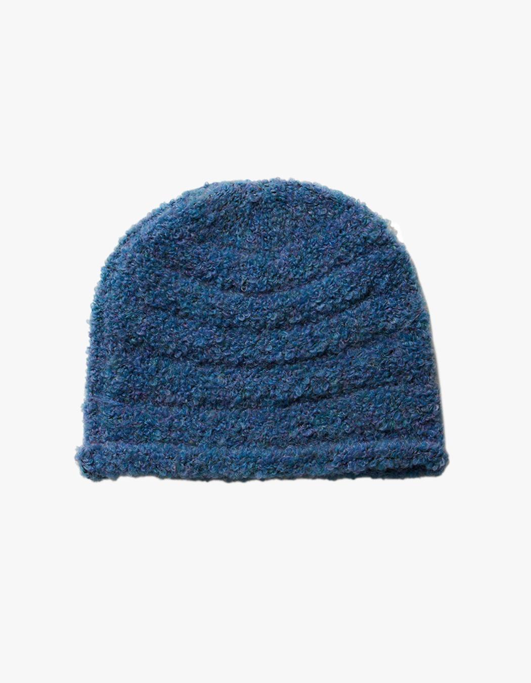 Boucle Rolled Beanie - Blue