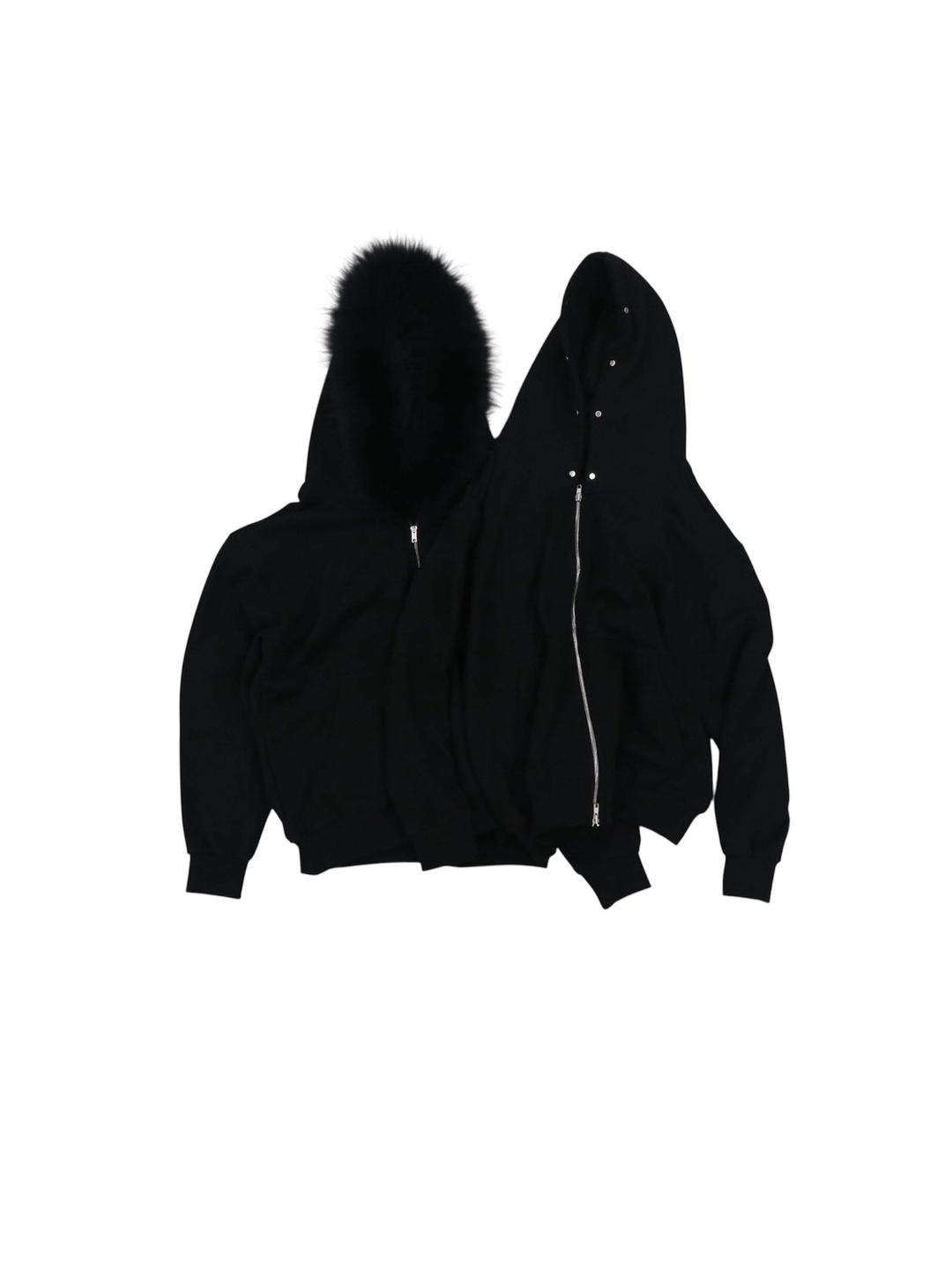 YX32 라쿤 퍼 후드집업