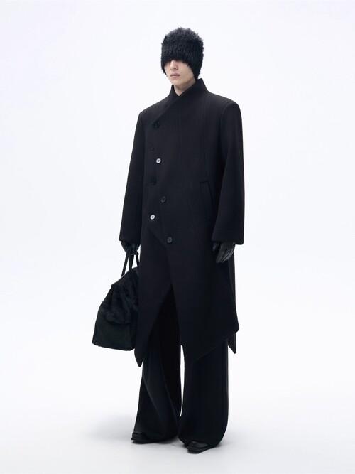 Unbalanced Double Wool Coat