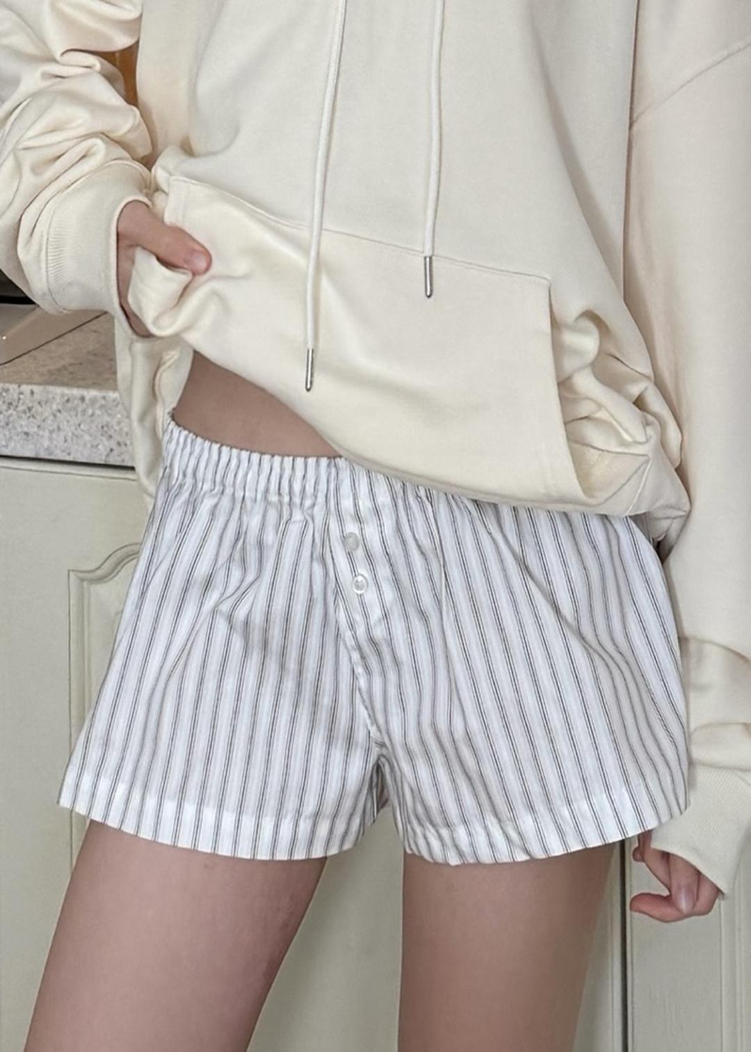 [25FW] Stripe Shorts (Light Gray)