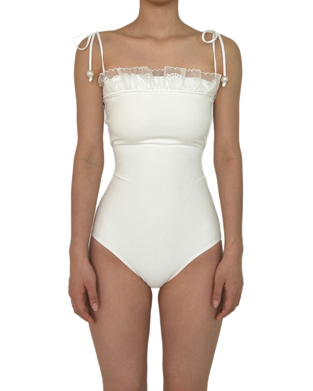 [NEW] *품절임박* 화이트 레이스 진주 스트랩 스윔웨어 *바로배송*