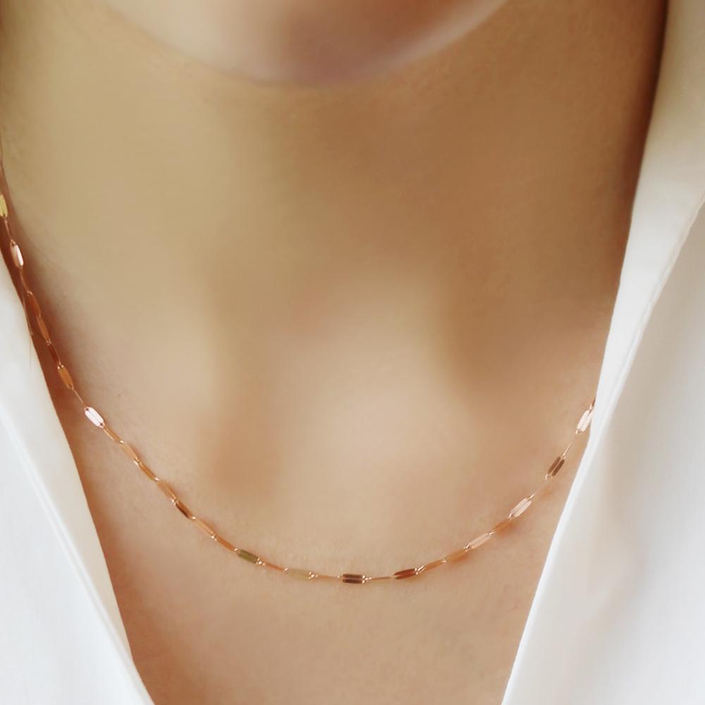 14K 플랫 체인 목걸이