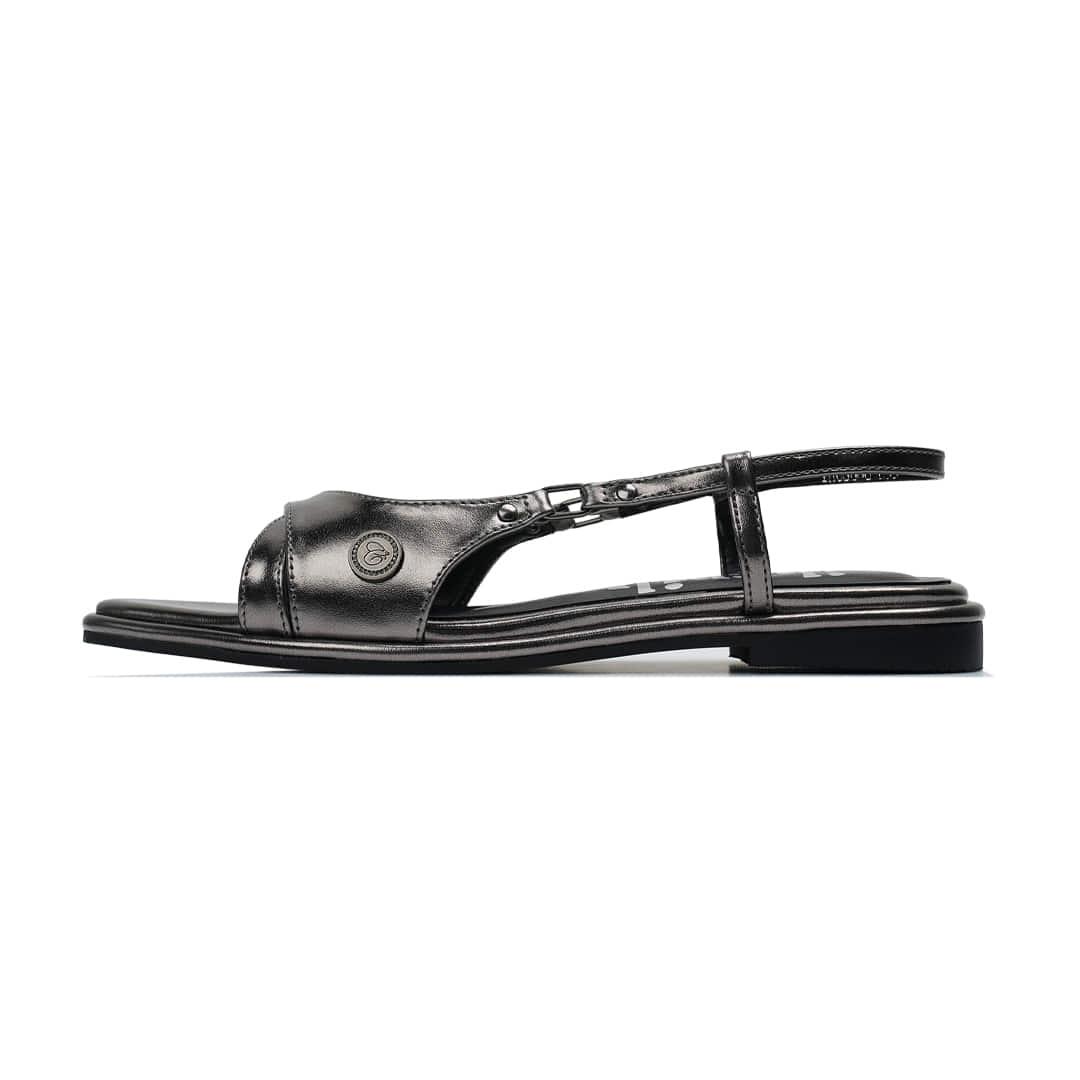r. 908  front cross sandals  /  d.grey sliver