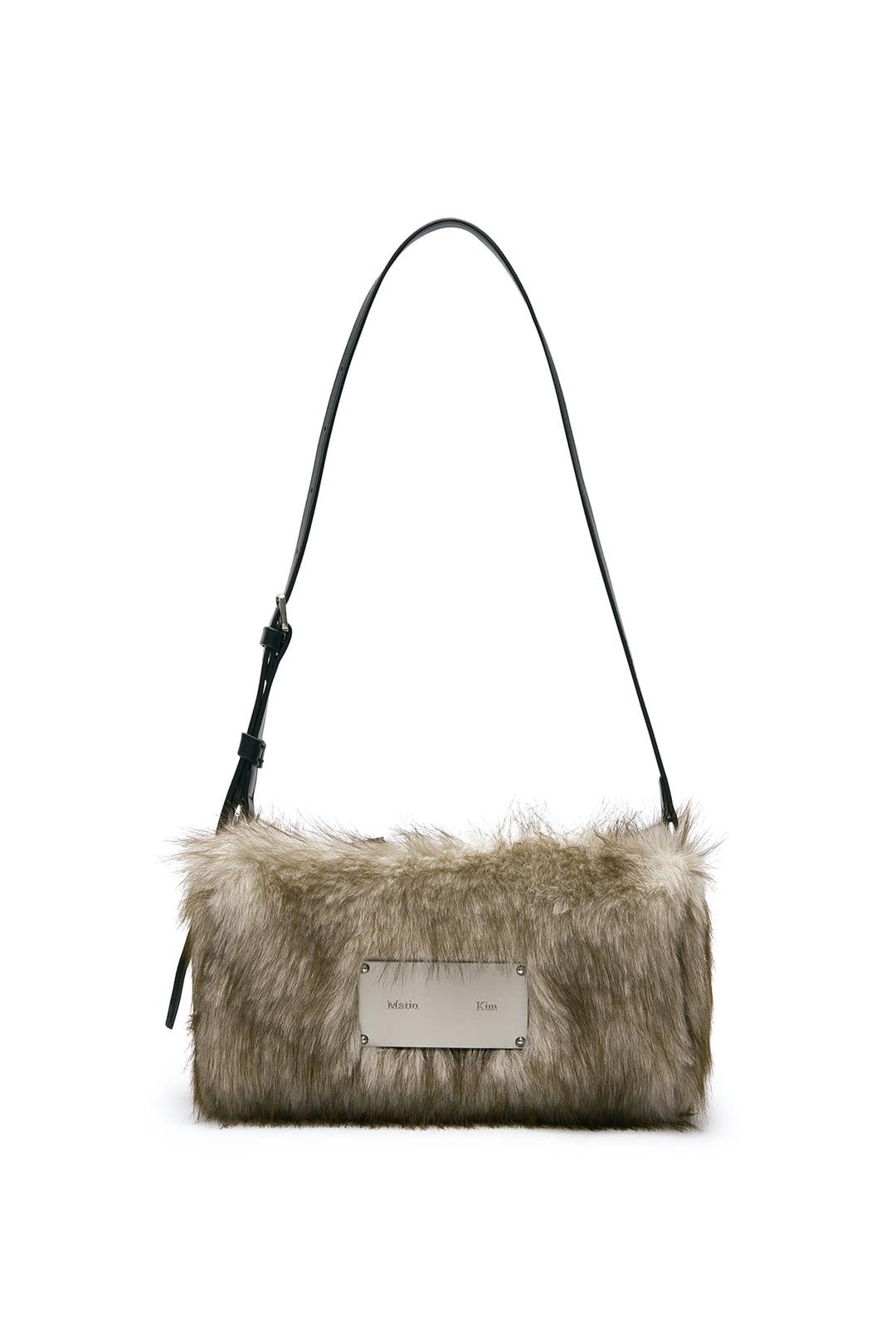 HAIRY FUR MINI SHOULDER BAG IN BEIGE