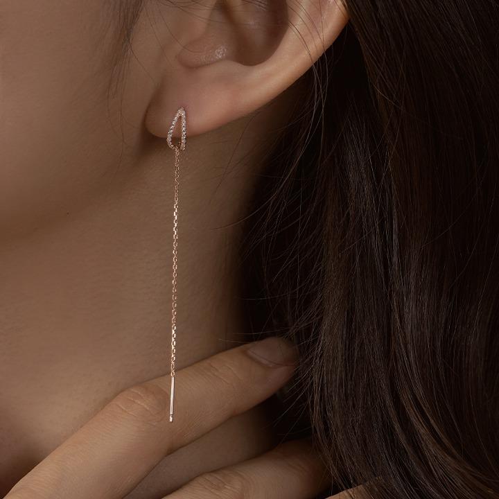 [연예인착용] 14k post 베누스 드롭 귀걸이