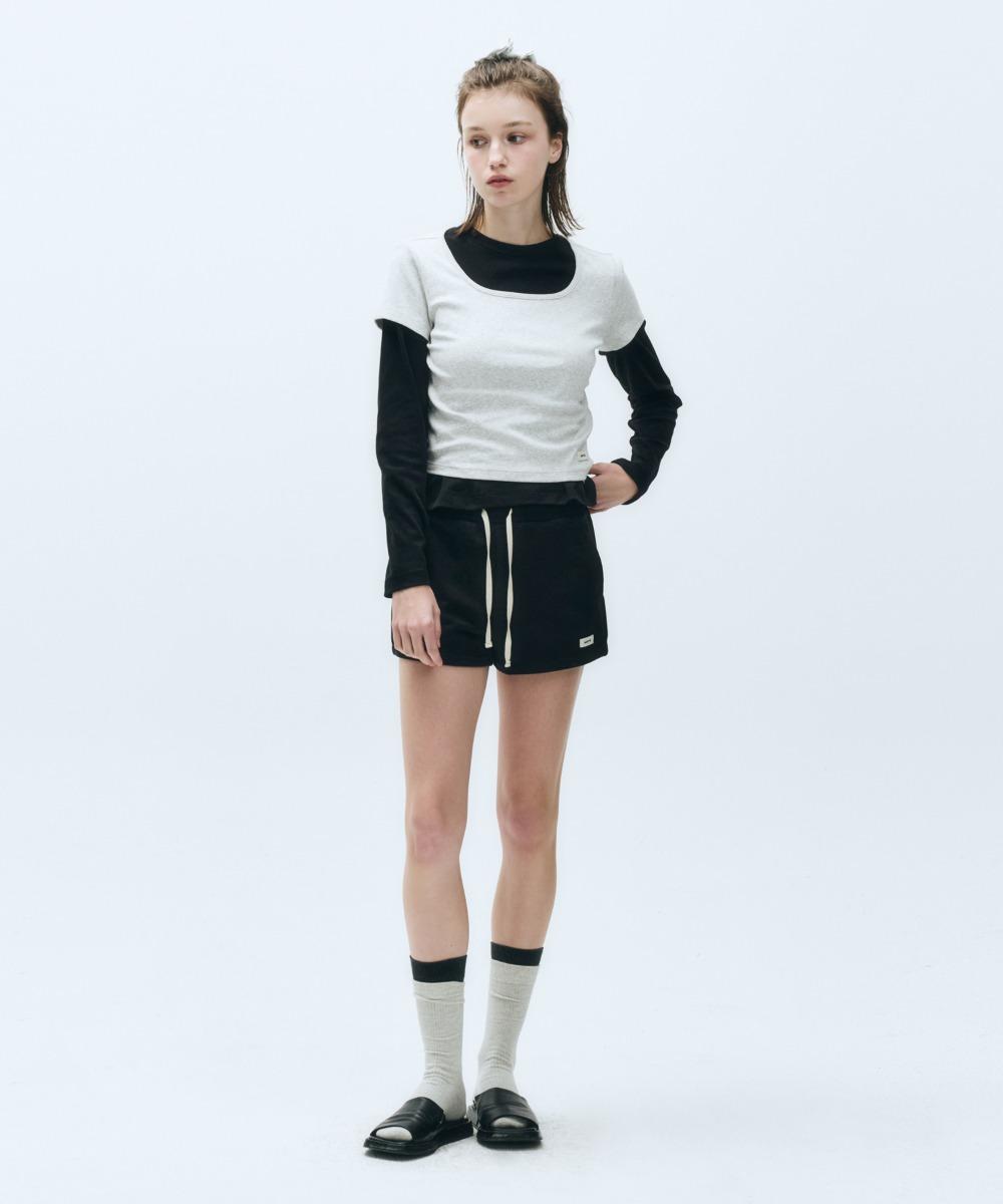 W BASIC SWEAT SHORTS black