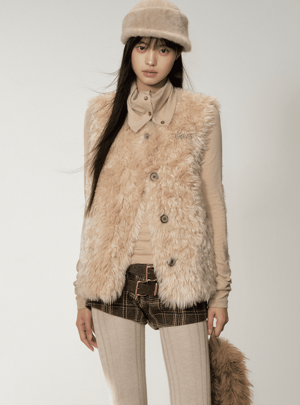 Faux Shearling Curly Fur Vest (2color)