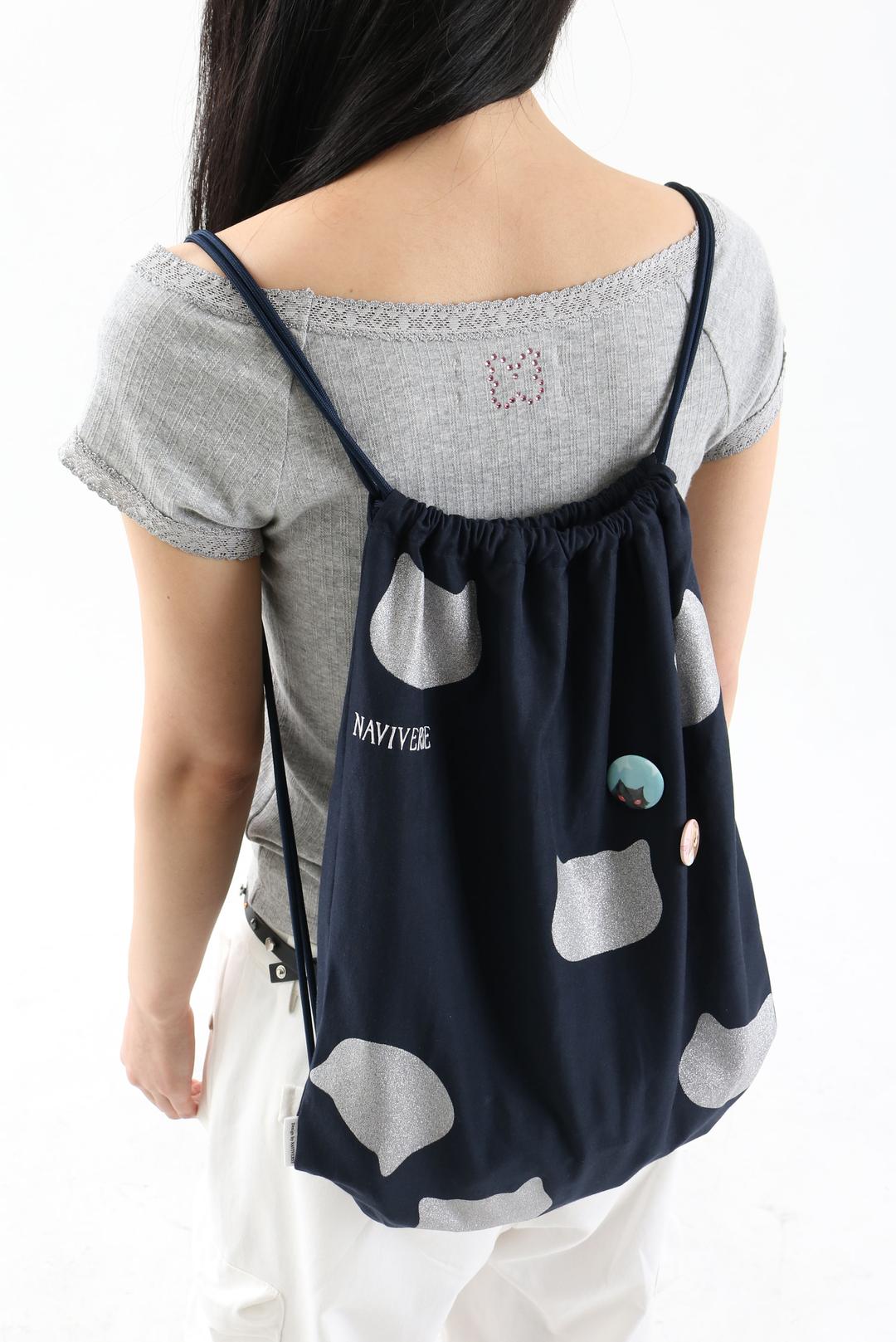 Cat String Bag_Navy