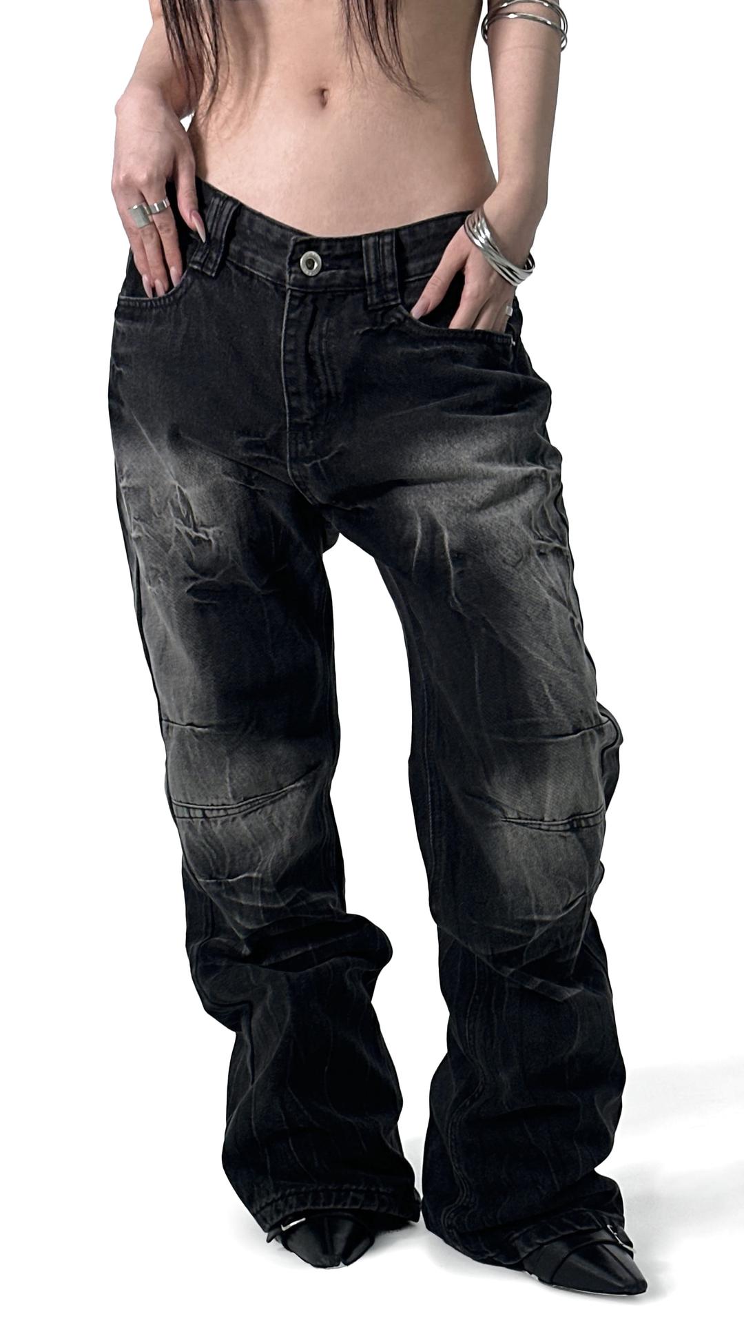 Crack Dart Flared Denim