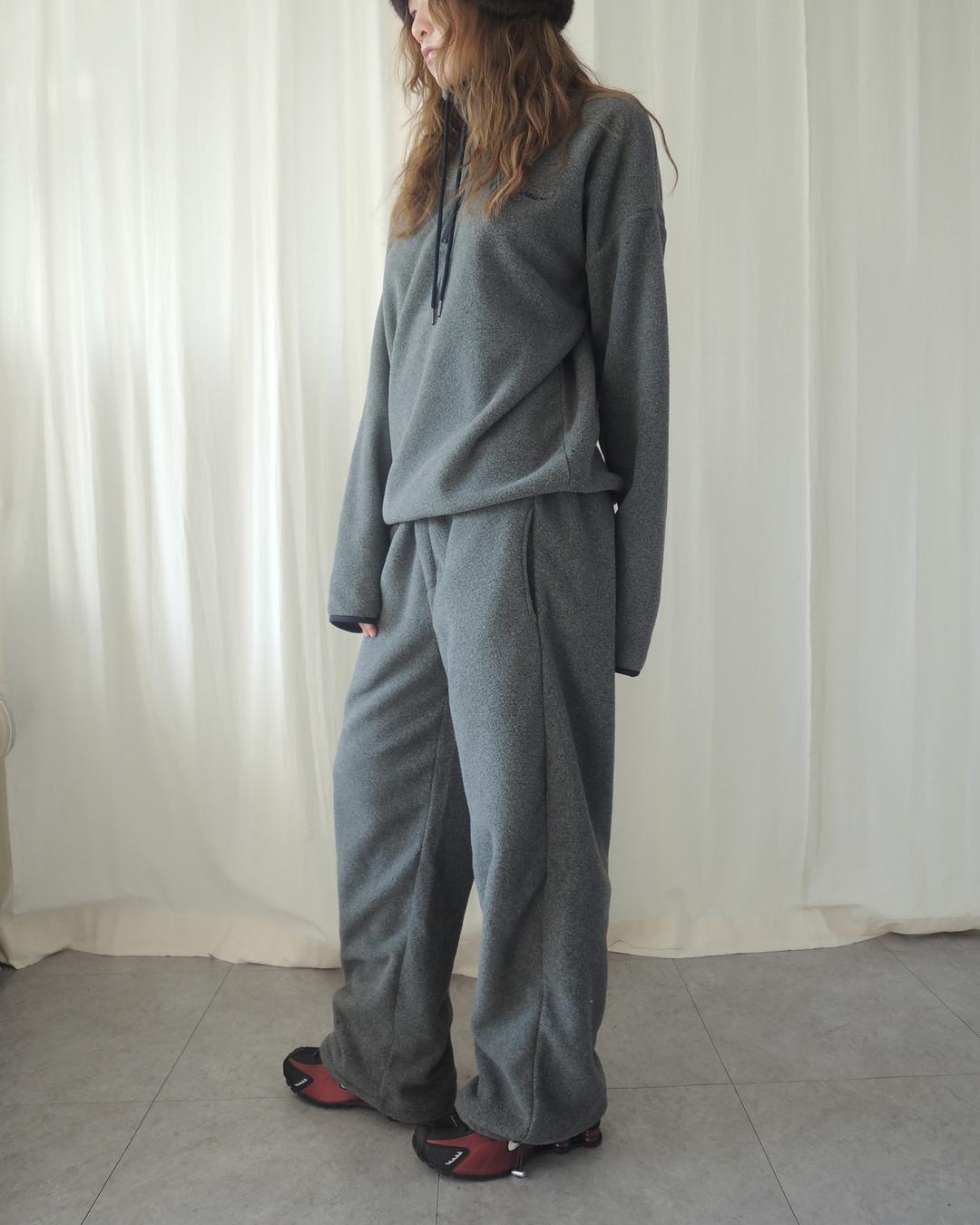 클레이 후리스 와이드 팬츠