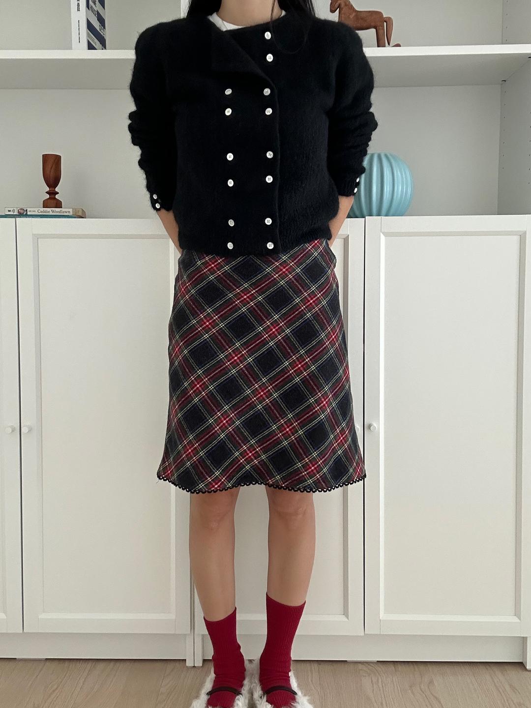 [3차 리오더] Check Pattern Wool Skirt