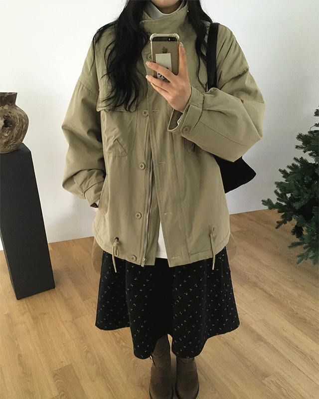 [🔥누빔안감/단독] 필드 워크 루즈핏 하프 야상 자켓 (겨울아우터/야상점퍼/누빔점퍼)