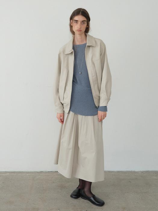 레더 집업 블루종 BEIGE