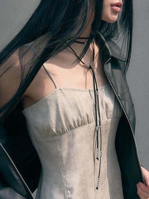 레이어드 스웨이드 네크리스 [black]